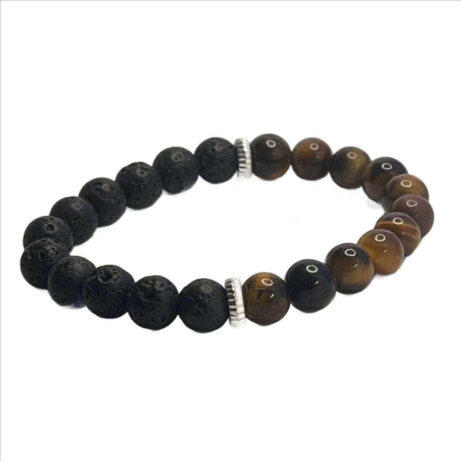 Lava Stone Bracelet, Tiger Eye Bracelet, Lava Rock Essential Oil bracelet - Bec Sue Jewelry Shop