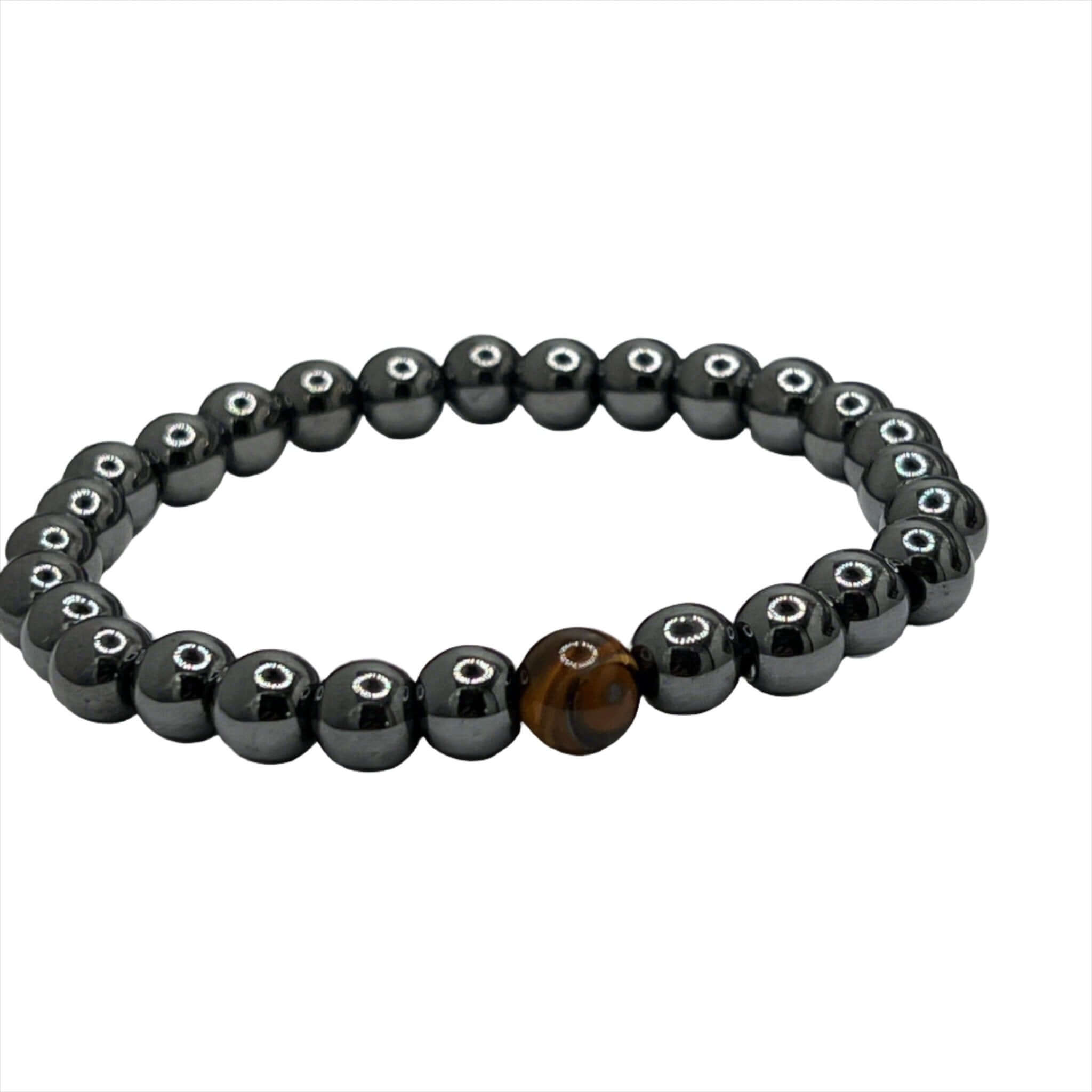 Mens Hematite Bracelet, 8mm Beaded Bracelet - Bec Sue Jewelry Shop