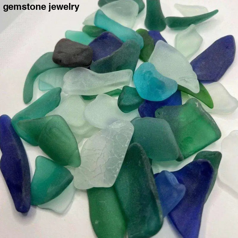 Mixed Sea Glass, Unpolished Tumbled Glass, Tumbled Sea Glass - Bec Sue Jewelry Shop