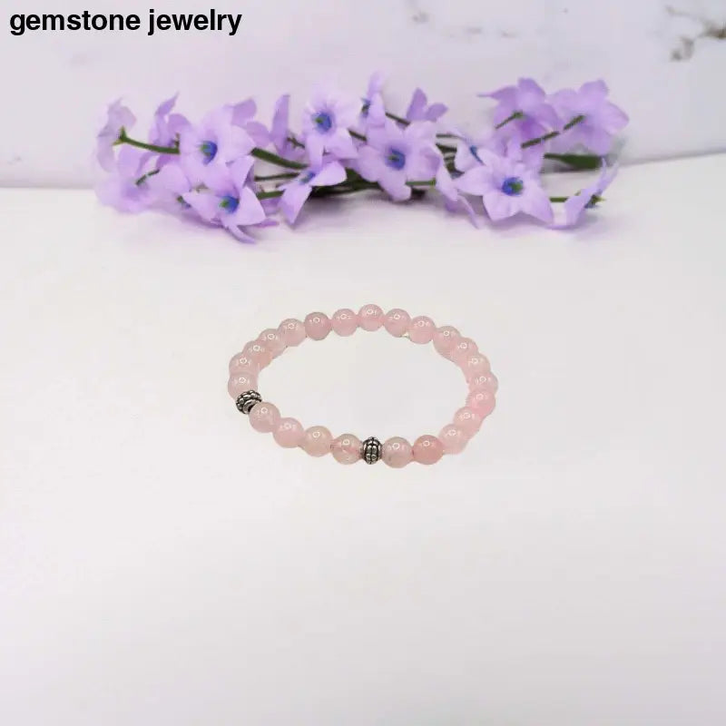 Rose Quartz Bracelet for women Natural Rose Quartz Crystal Bracelet - 7 / pink / rose quartz - bracelet