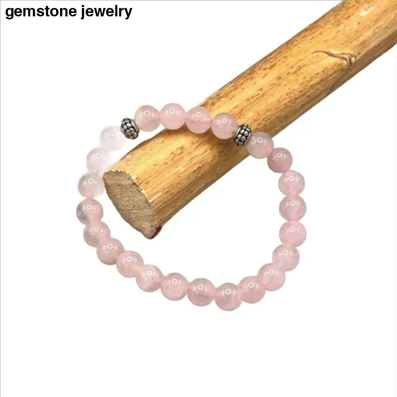 Rose Quartz Bracelet for women, Natural Rose Quartz Crystal Bracelet - Bec Sue Jewelry Shop