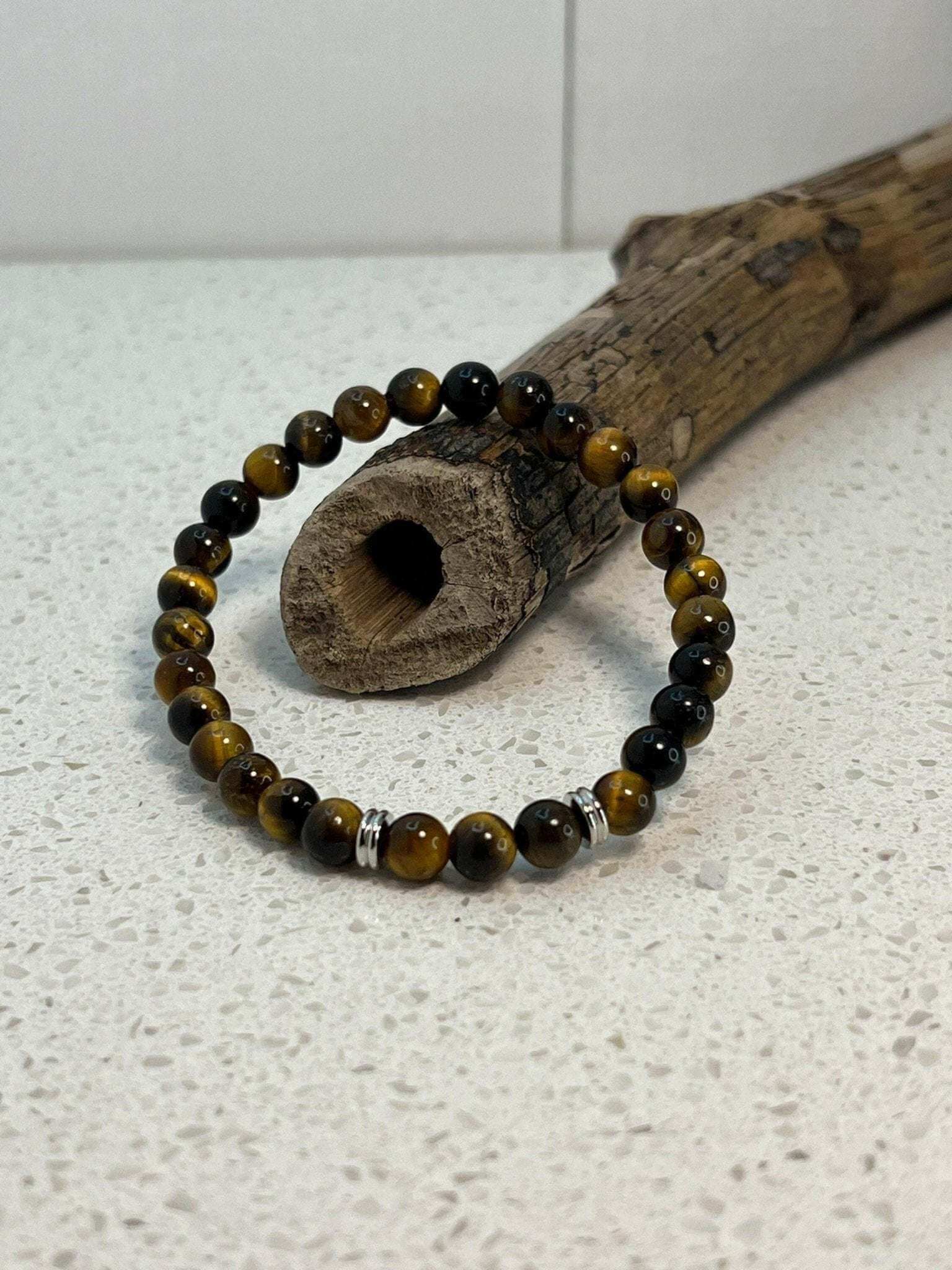 Natural Stone Chakra Bracelet, Tiger Eye Protection Bracelet - Bec Sue Jewelry Shop