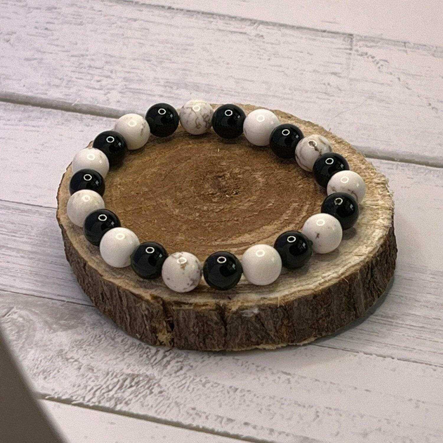 Onyx Bracelet, Turquoise Bead Bracelet, White Turquoise Bracelet - Bec Sue Jewelry Shop