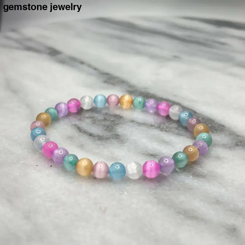 Embrace Serenity: Discover Our Vibrant 6mm Selenite Stretch Bracelets!, 6mm AAA Grade Selenite purity and peace - Bec Sue Jewelry Shop