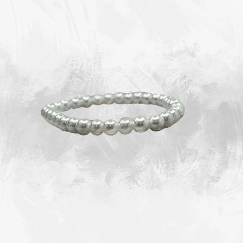 Timeless Elegance: White Pearl Glass 6mm Beads