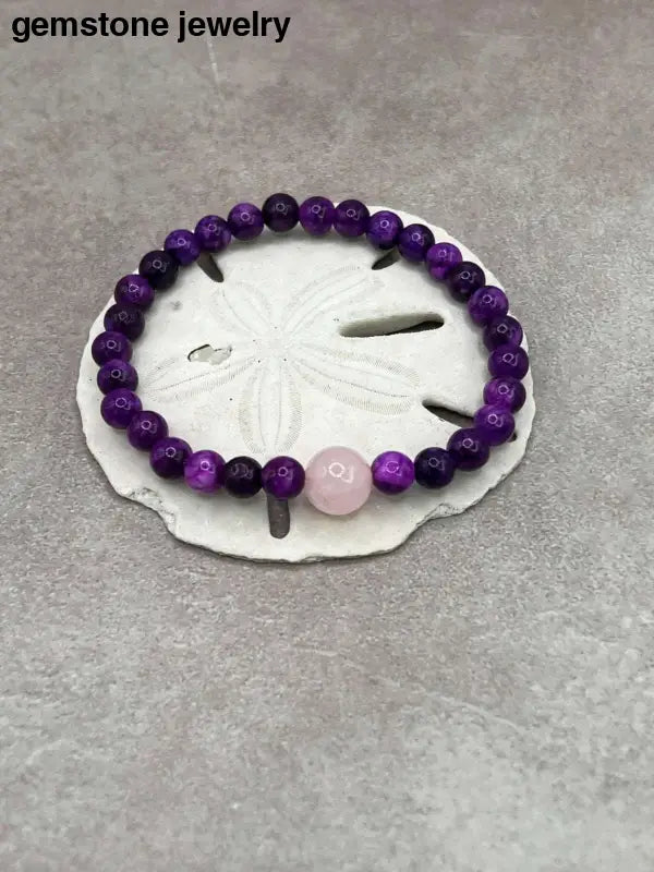 -kind Sugilite 6mm Bead Bracelet