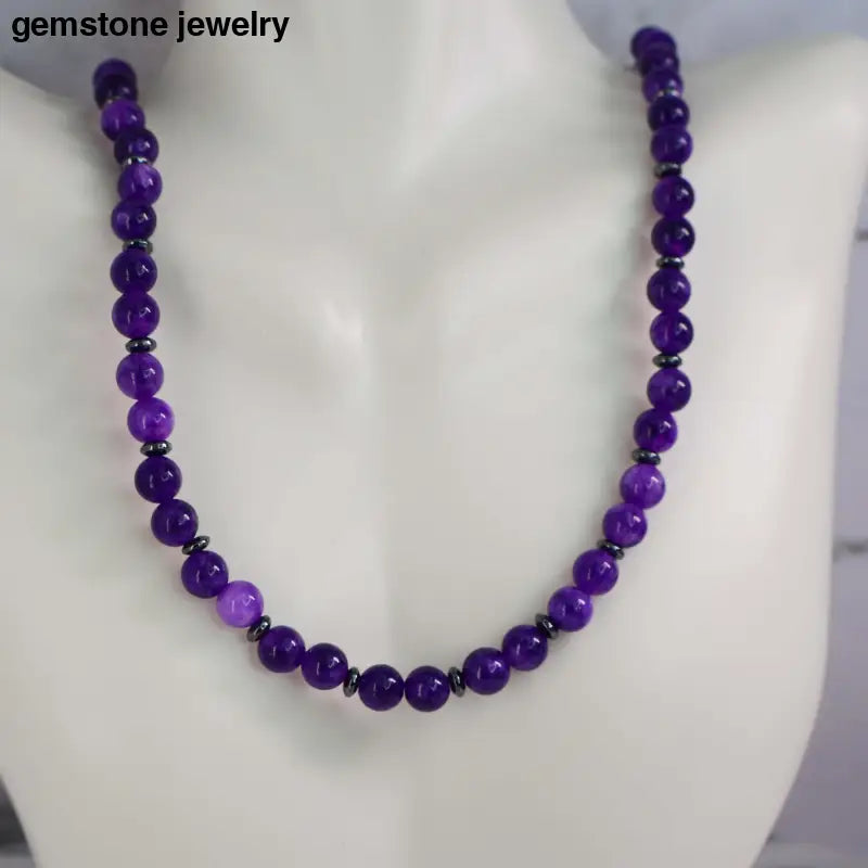 Amethyst Gemstone Jewelry Set - Necklace Bracelet & Earrings - Jewelry Set