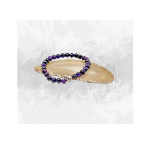 Purple Tiger Eye Bracelet, Tiger Eye Handmade Bracelet - Bec Sue Jewelry Shop