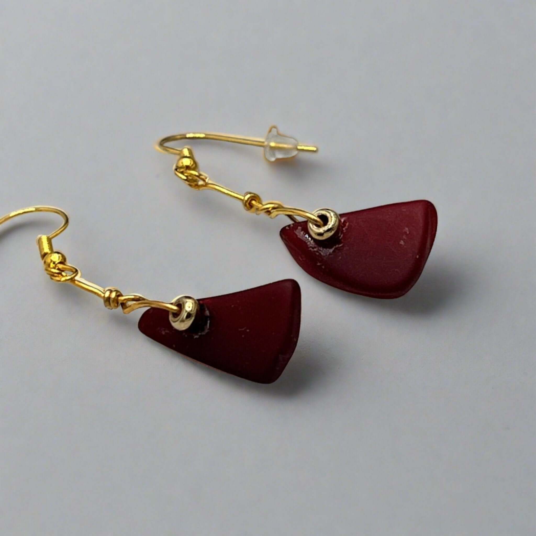 Red Dangling earrings for women, Red glass earrings, dangling earrings - Bec Sue Jewelry Shop