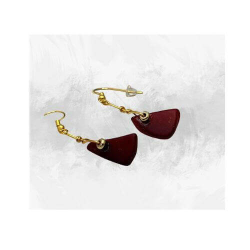 Red Dangling earrings for women, Red glass earrings, dangling earrings - Bec Sue Jewelry Shop