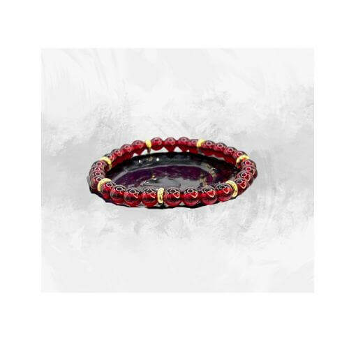 Red Garnet Glass Bracelet, Red Beaded Jewelry - Bec Sue Jewelry Shop