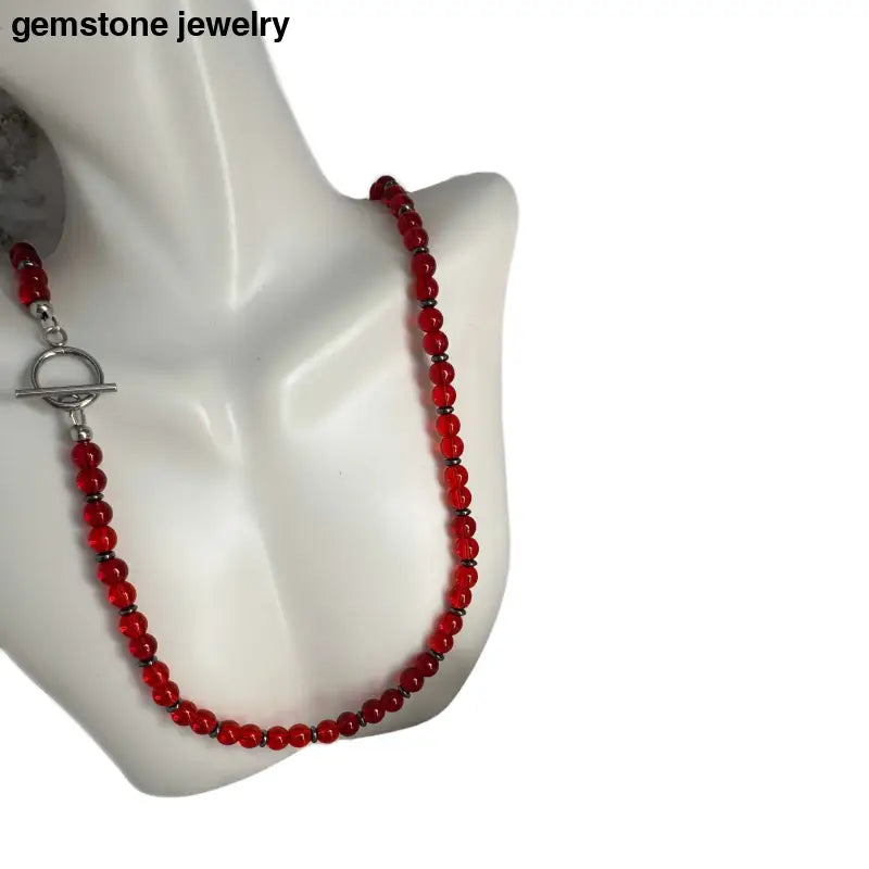 red glass beads