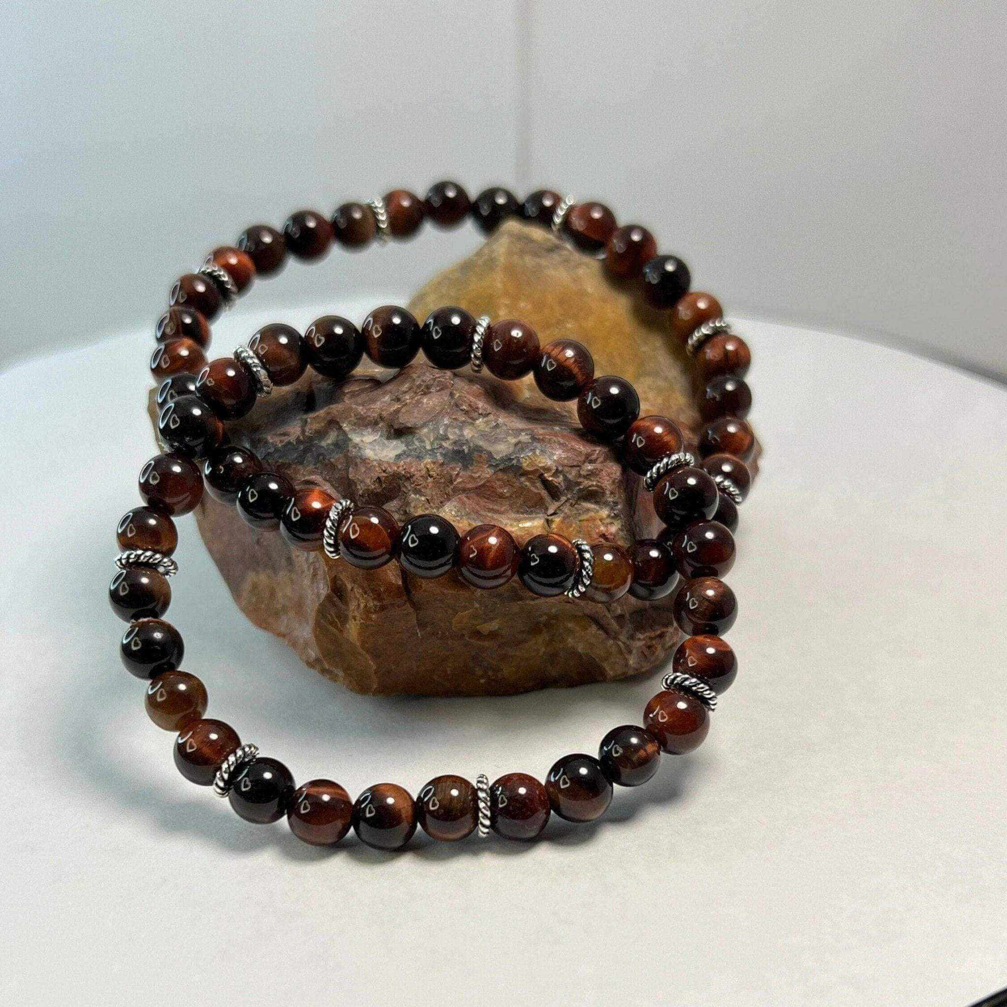 Red Tiger Eye Bracelet, Tiger Eye Chakra Bracelet - Bec Sue Jewelry Shop