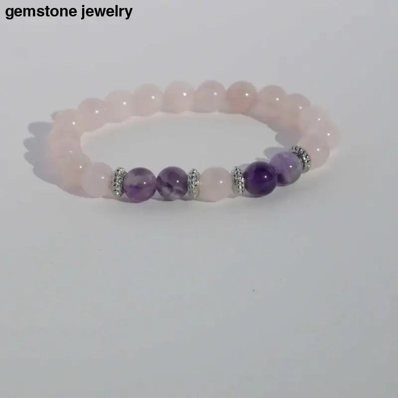 rose quartz and amethyst bracelet