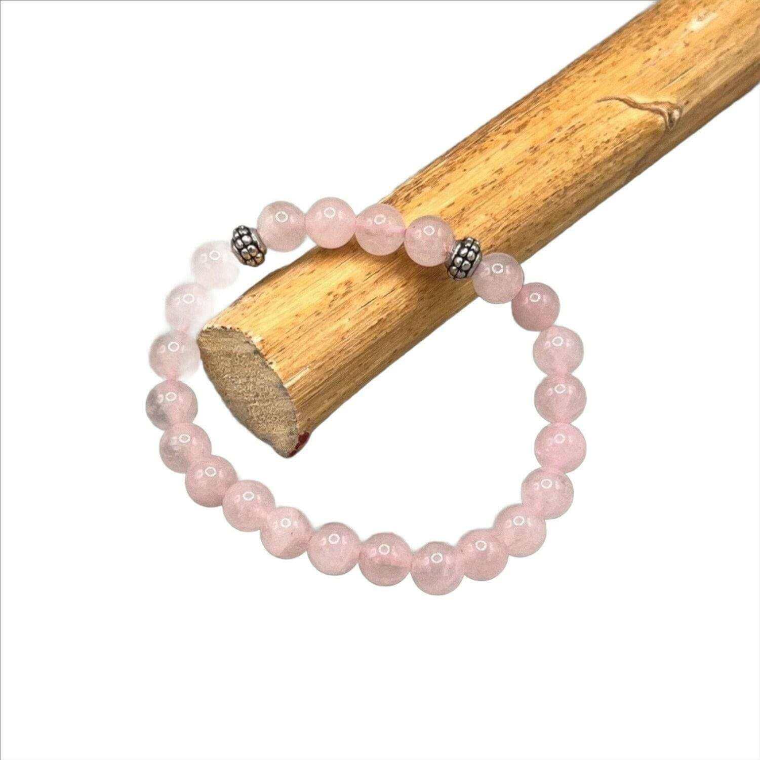 Rose Quartz Bracelet for women, Natural Rose Quartz Crystal Bracelet - Bec Sue Jewelry Shop