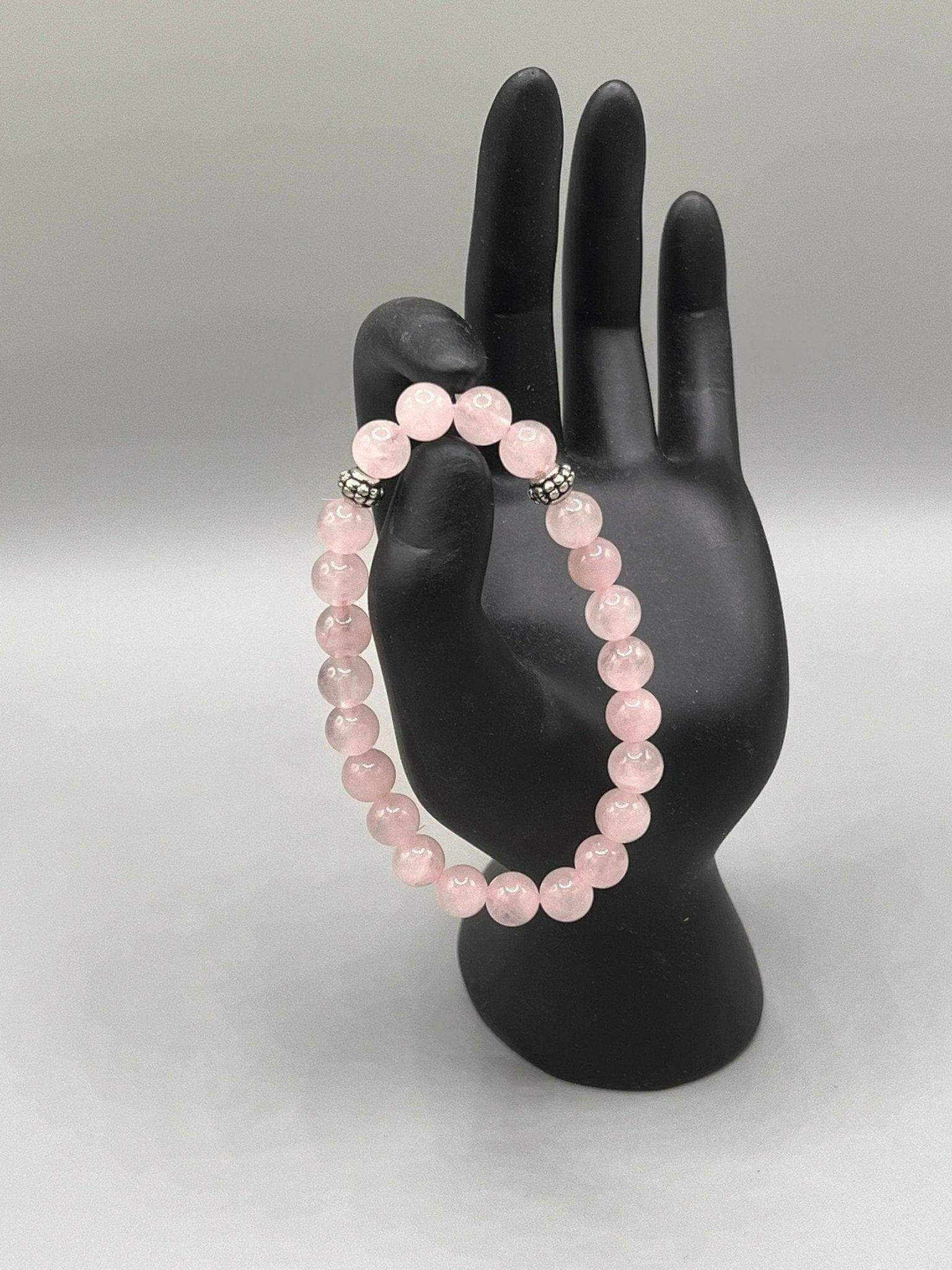 Rose Quartz Bracelet for women, Natural Rose Quartz Crystal Bracelet - Bec Sue Jewelry Shop