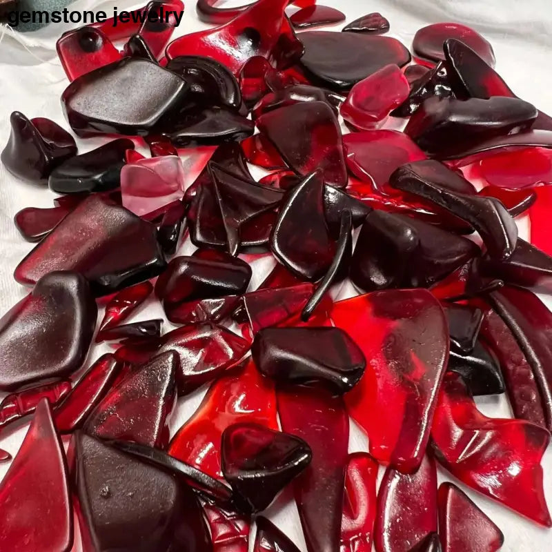 Sea Glass Art, Tumbled Glass, Handmade Red tumbled glass - Bec Sue Jewelry Shop