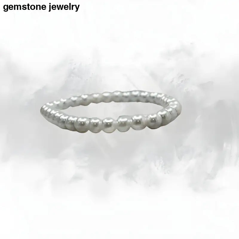 Timeless Elegance: White Pearl Glass 6mm Beads - bracelets