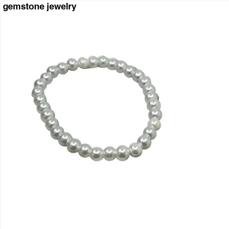 Timeless Elegance: White Pearl Glass 6mm Beads - Bec Sue Jewelry Shop