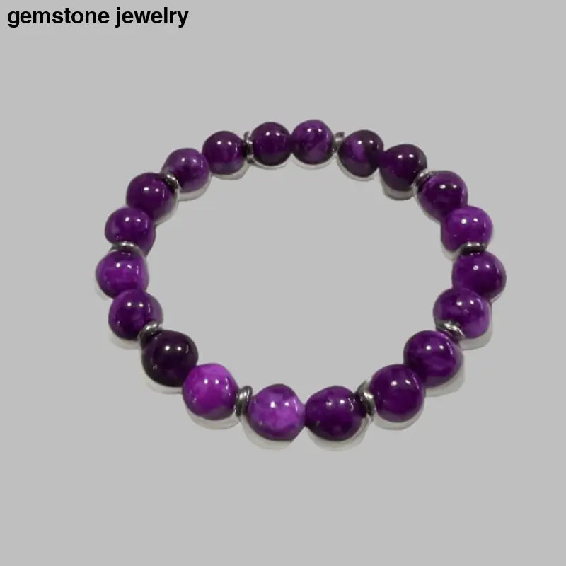 Sugilite bracelet, sugilite beaded bracelet - Bec Sue Jewelry Shop