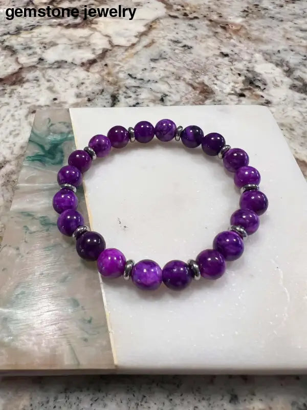 Sugilite bracelet, sugilite beaded bracelet - Bec Sue Jewelry Shop