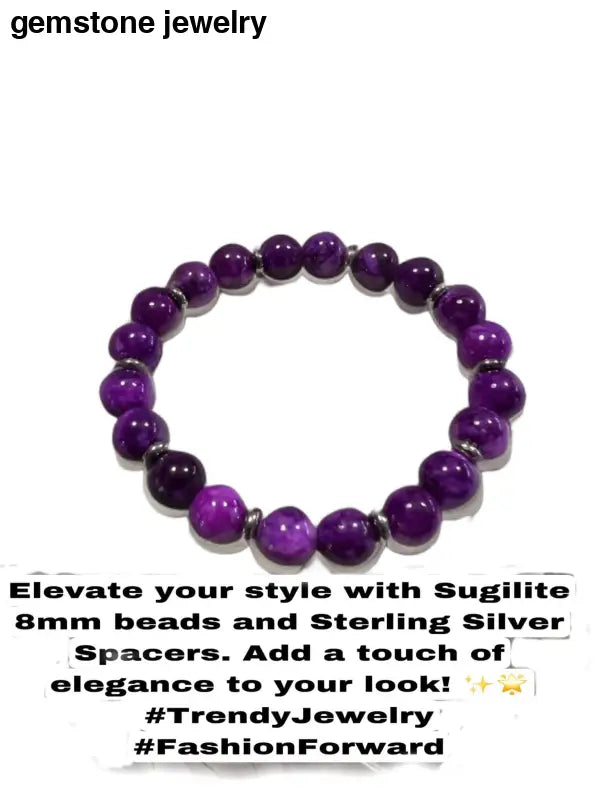 Sugilite bracelet, sugilite beaded bracelet - Bec Sue Jewelry Shop