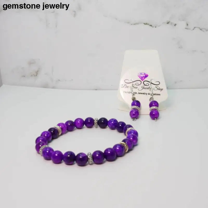 sugilite bracelet and earrings