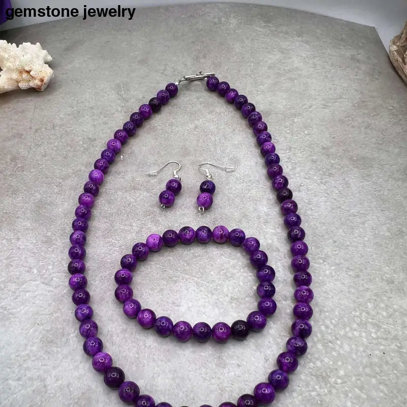 sugilite jewelry set necklace bracelet earrings