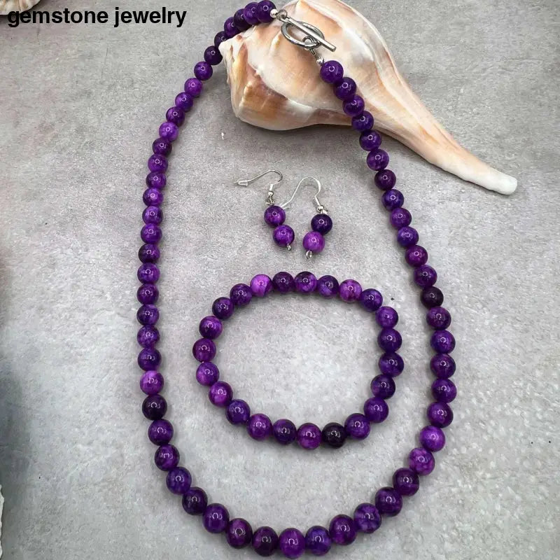 sugilite jewelry set necklace bracelet earrings