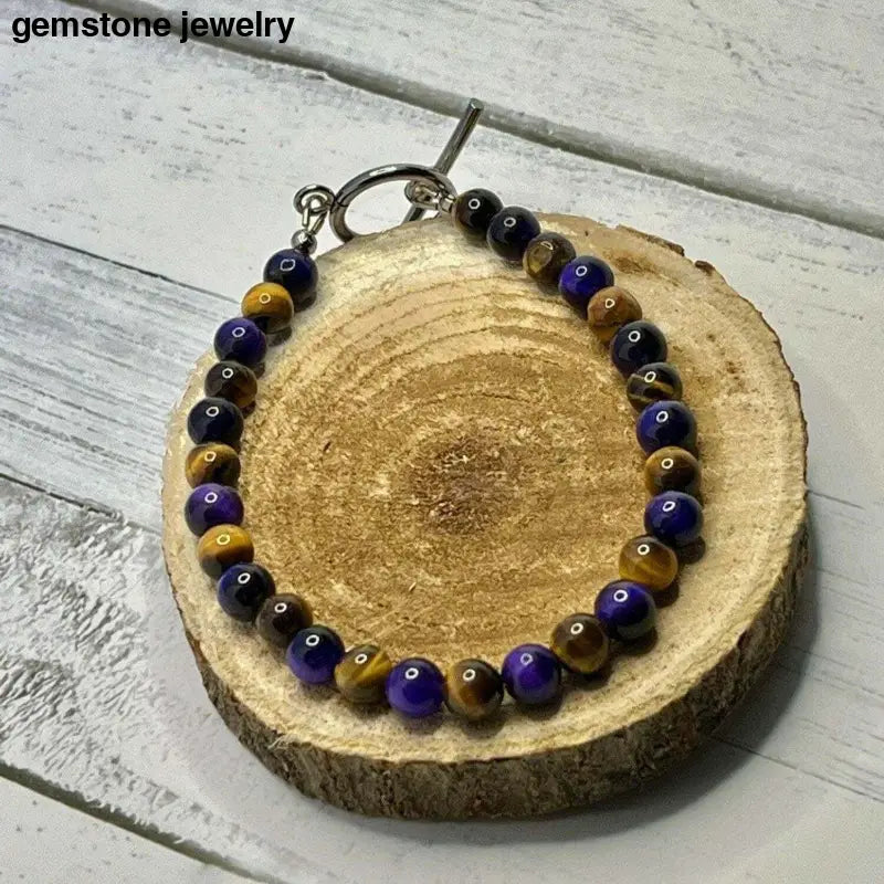 Tiger Eye Bracelet for Women, Purple Chakra Bracelet - Bec Sue Jewelry Shop