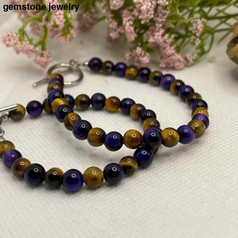 Tiger Eye Bracelet for Women, Purple Chakra Bracelet - Bec Sue Jewelry Shop