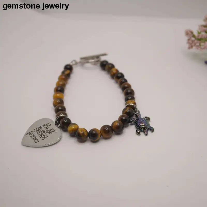 TIGER EYE CHARM BRACELET