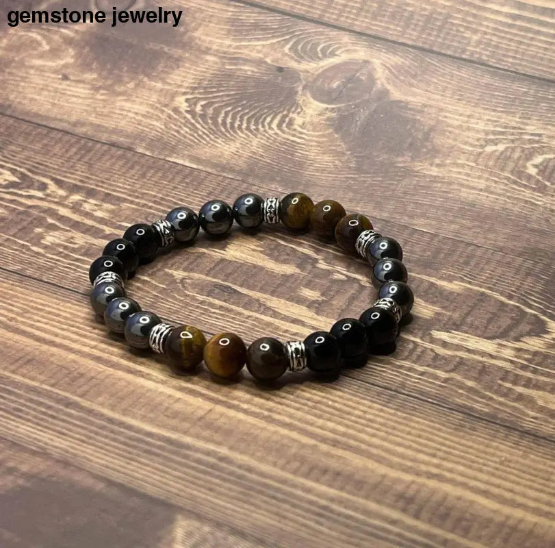 Tiger Eye Bracelet for Women Tiger eye and Obsidian Hematite Bracelet - Bec Sue Jewelry Shop