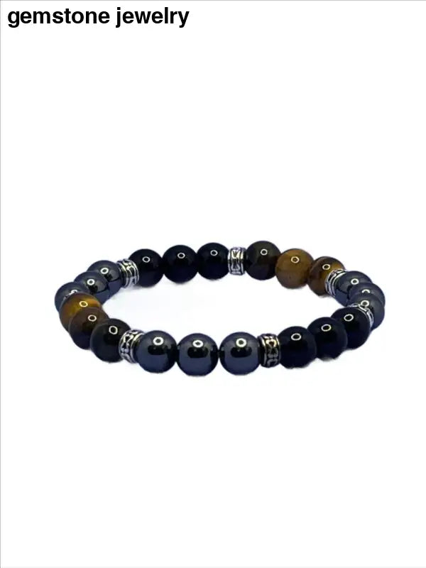 Tiger Eye Bracelet for Women Tiger eye and Obsidian Hematite Bracelet - Bec Sue Jewelry Shop