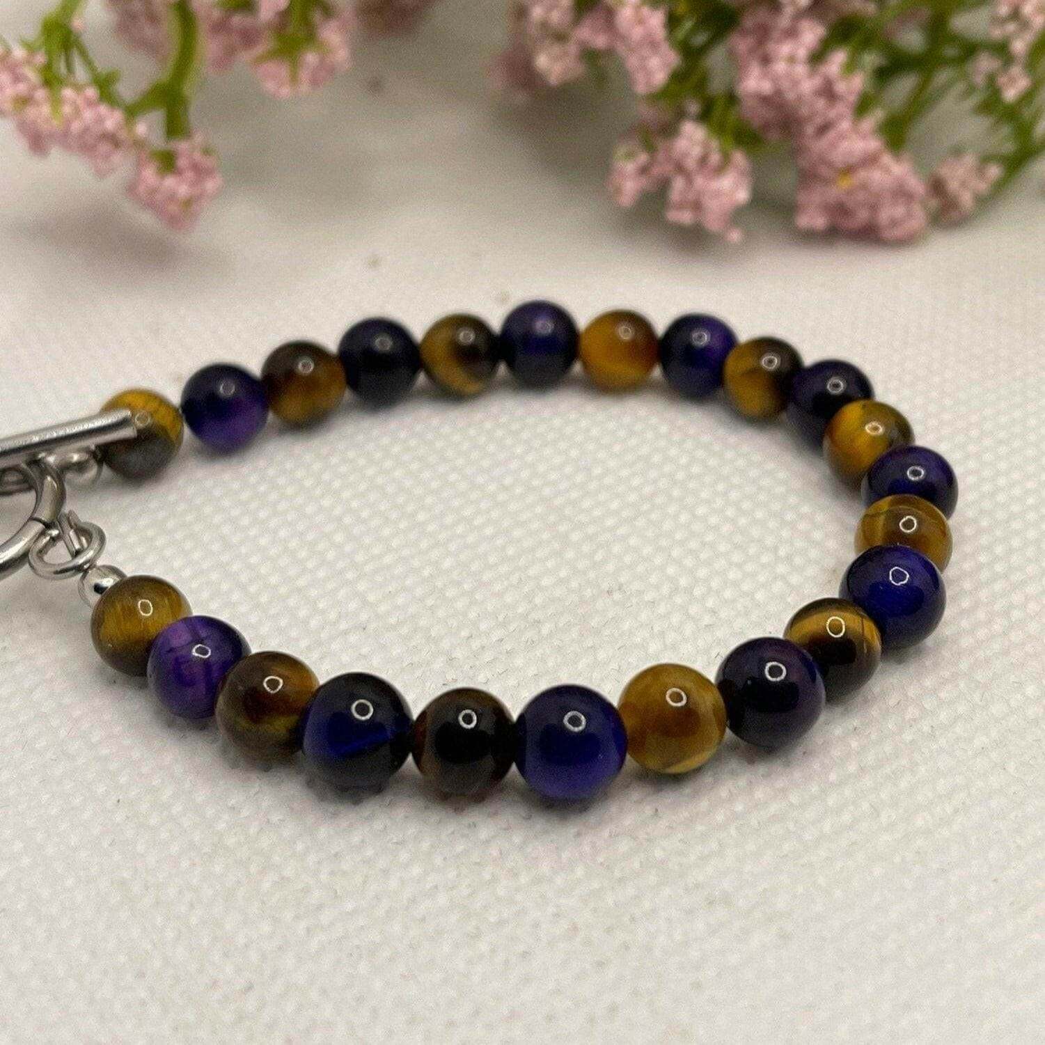 Tiger Eye Bracelet for Women, Purple Chakra Bracelet - Bec Sue Jewelry Shop