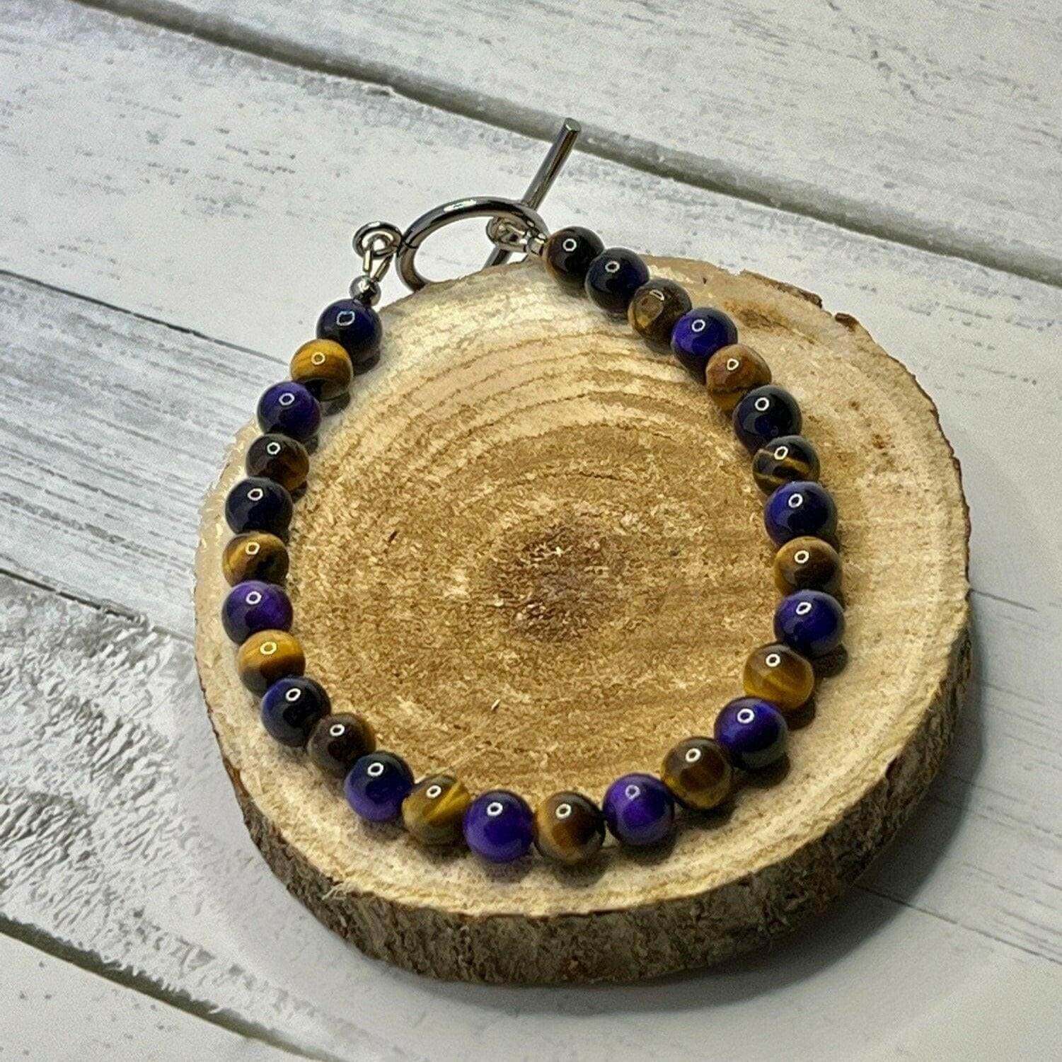 Tiger Eye Bracelet for Women, Purple Chakra Bracelet - Bec Sue Jewelry Shop