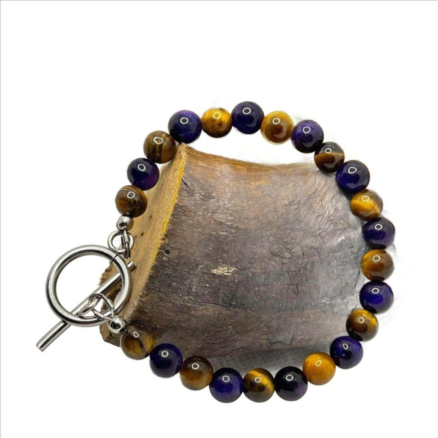 Tiger Eye Bracelet for Women, Purple Chakra Bracelet - Bec Sue Jewelry Shop