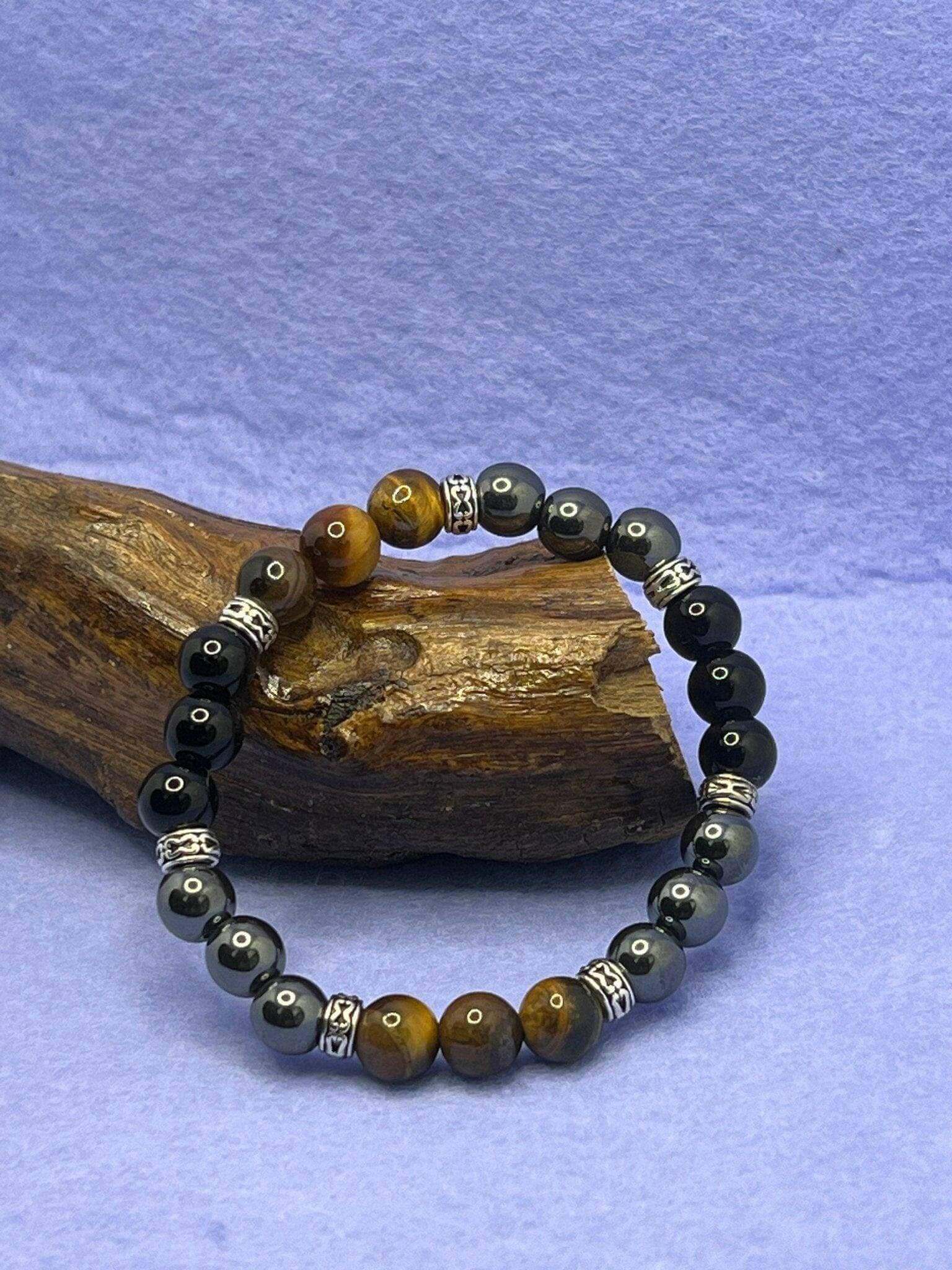 Tiger Eye Bracelet for Women Tiger eye and Obsidian Hematite Bracelet - Bec Sue Jewelry Shop