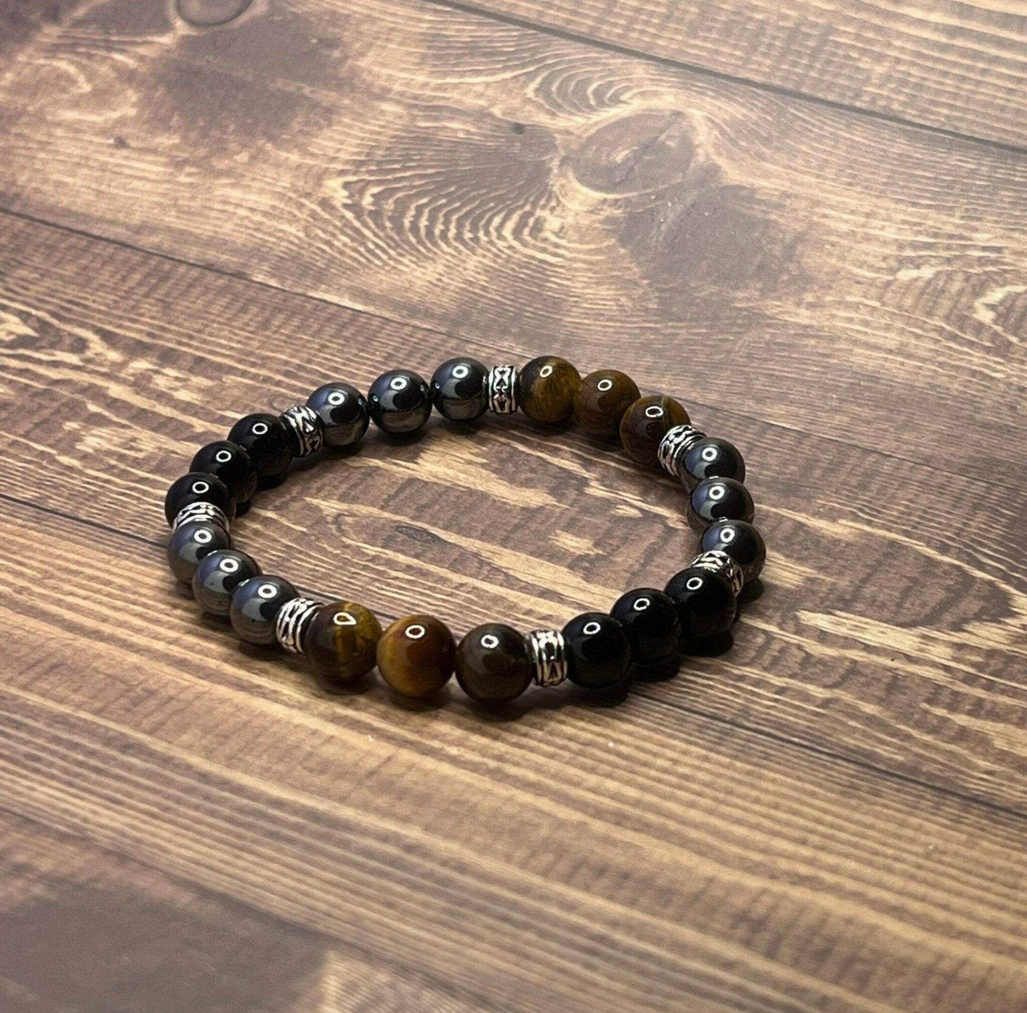 Tiger Eye Bracelet for Women Tiger eye and Obsidian Hematite Bracelet - Bec Sue Jewelry Shop