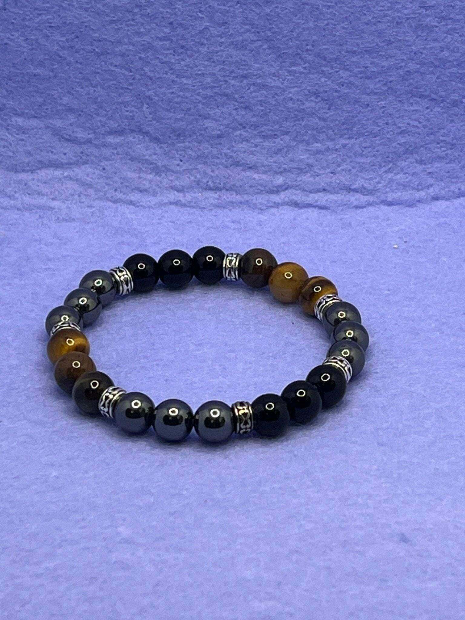 Tiger Eye Bracelet for Women Tiger eye and Obsidian Hematite Bracelet - Bec Sue Jewelry Shop