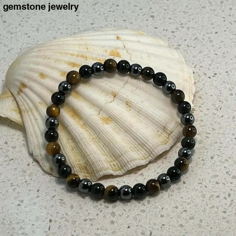 Triple Protection Bracelet, Black Obsidian Bracelet, Healing Tiger eye Bracelet, Mens Tiger Eye Bracelet, Obsidian Chakra Protection - Bec Sue Jewelry Shop