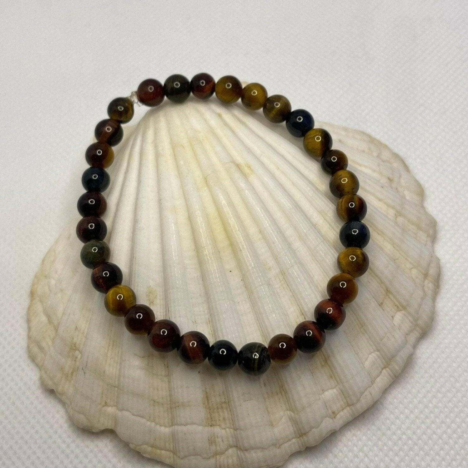 Tiger Eye Crystal Bracelet, Tiger Eye Energy Healing 6mm Bracelet - Bec Sue Jewelry Shop