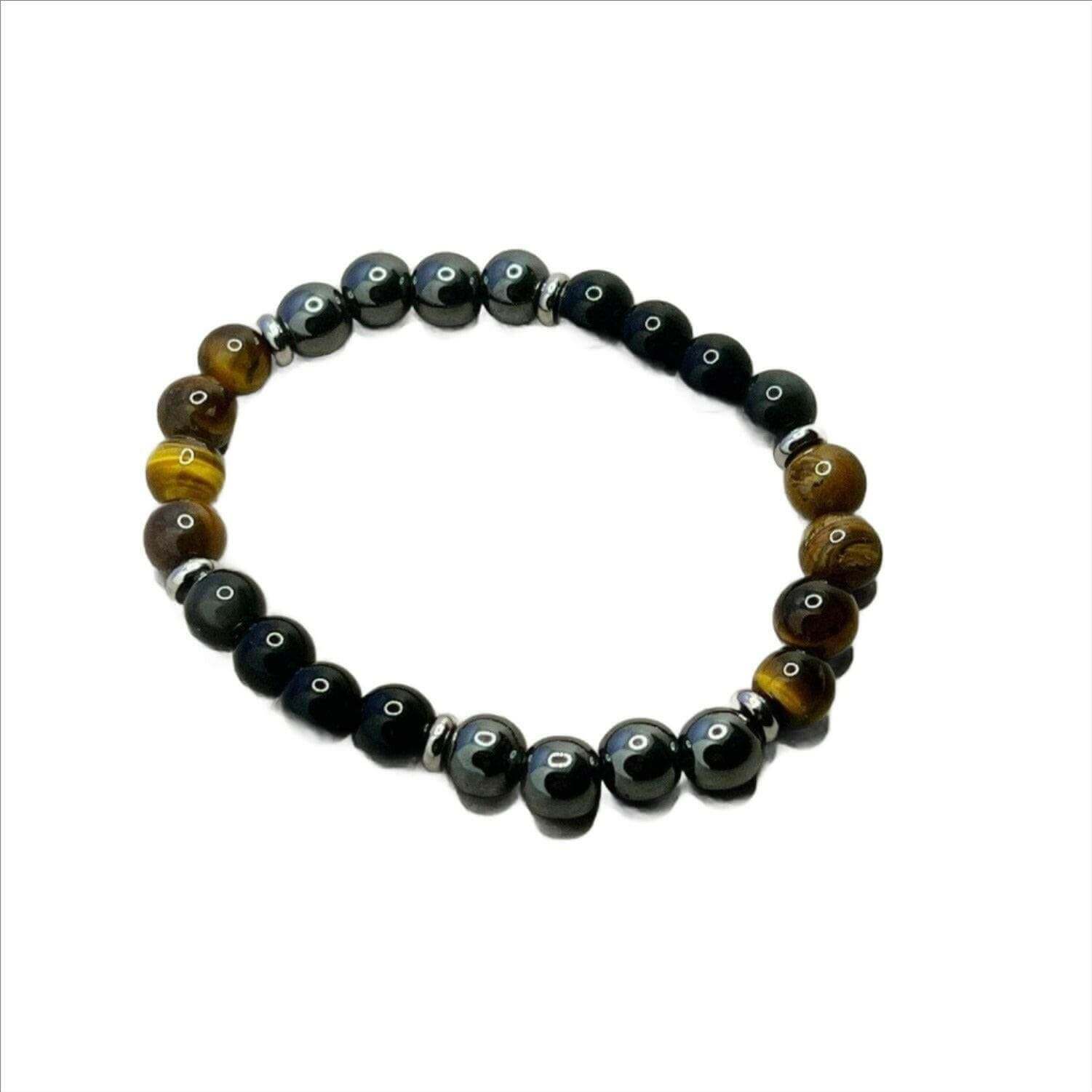 Tiger Eye Gemstone Bracelet, Hematite Bracelet - Bec Sue Jewelry Shop