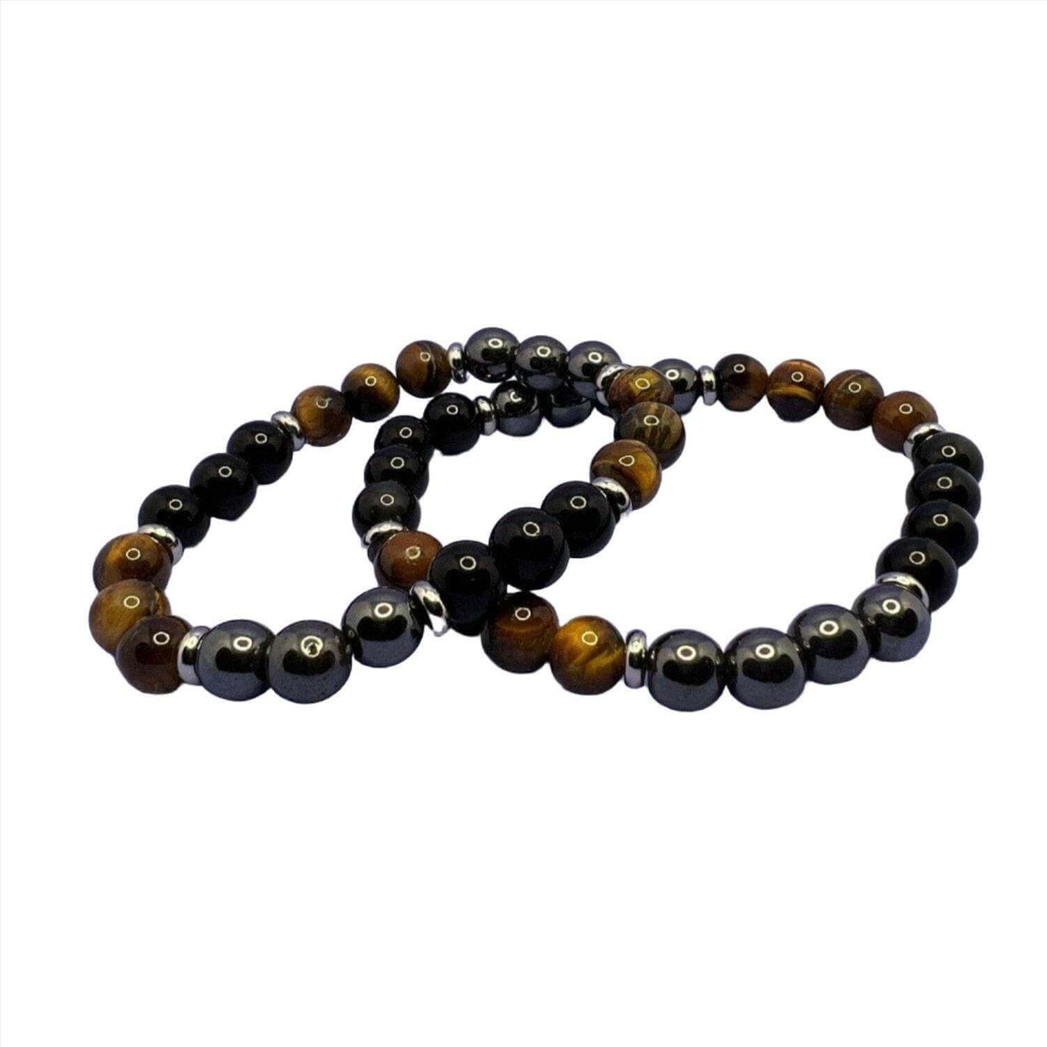 Tiger Eye Gemstone Bracelet, Hematite Bracelet - Bec Sue Jewelry Shop