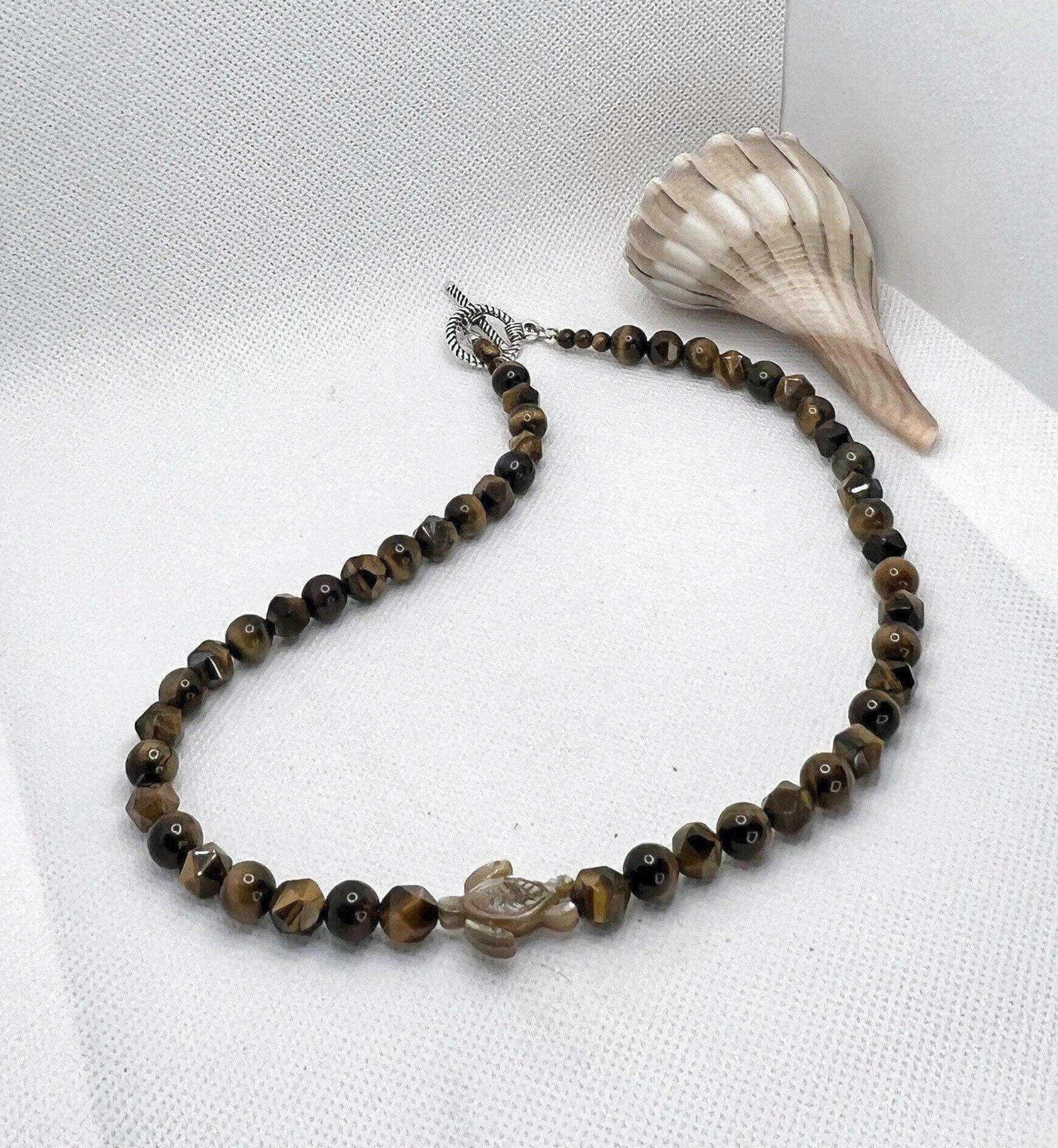 Tiger Eye Necklace, Turtle Necklace - Bec Sue Jewelry Shop