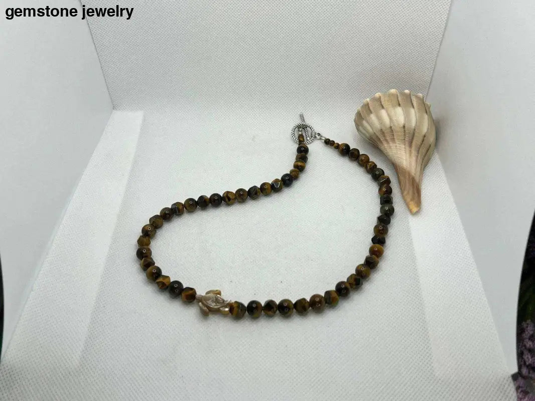 Tiger Eye Necklace, Turtle Necklace - Bec Sue Jewelry Shop