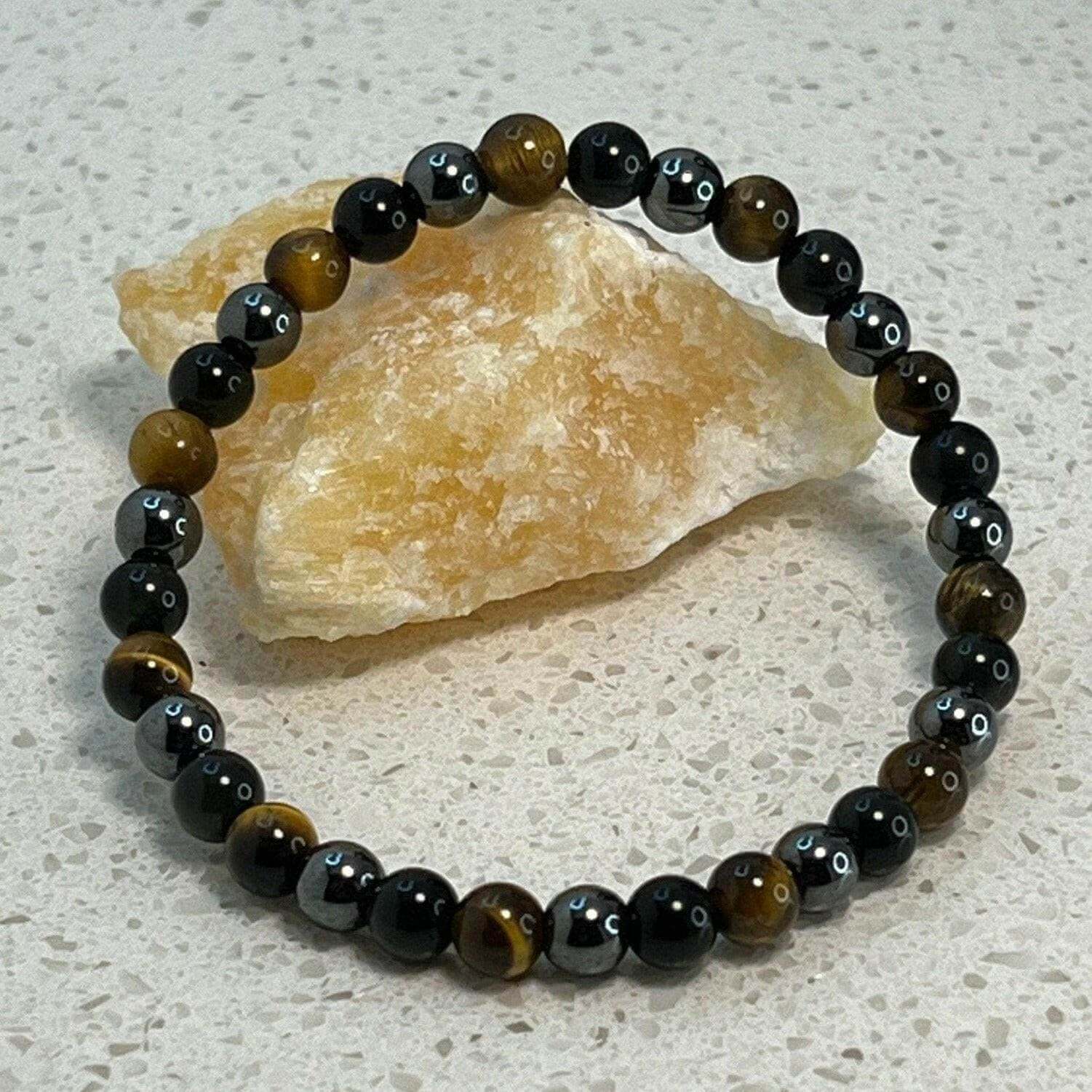 Triple Protection Bracelet, Black Obsidian Bracelet, Healing Tiger eye Bracelet, Mens Tiger Eye Bracelet, Obsidian Chakra Protection - Bec Sue Jewelry Shop