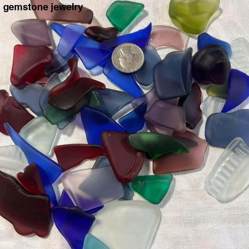 Tumbled Sea Glass, Red Sea Glass, Blue Sea Glass, Tumbled Glass, - Bec Sue Jewelry Shop