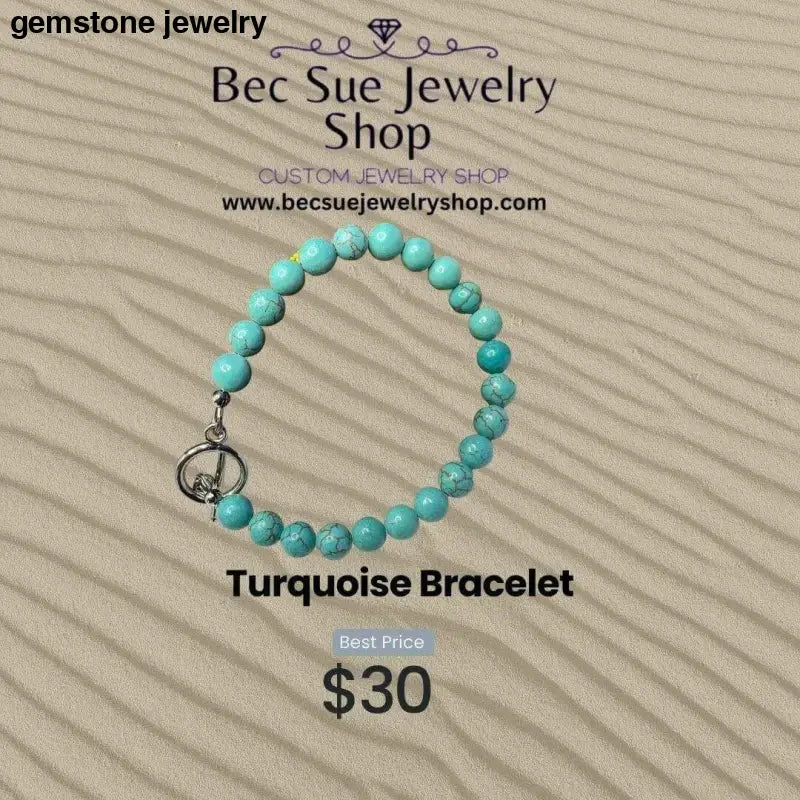 Gemstone Turquoise Bracelet - Bec Sue Jewelry Shop