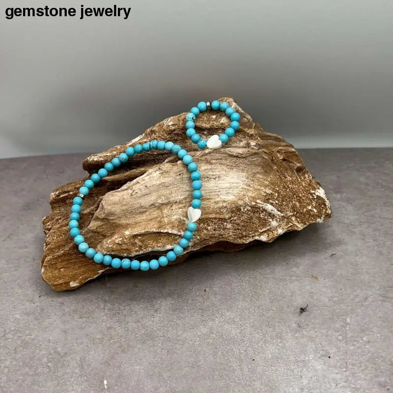 Turquoise Bracelet and matching Ring, Turquoise Gemstone - Bec Sue Jewelry Shop